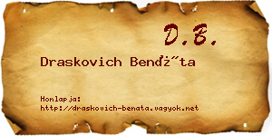 Draskovich Benáta névjegykártya